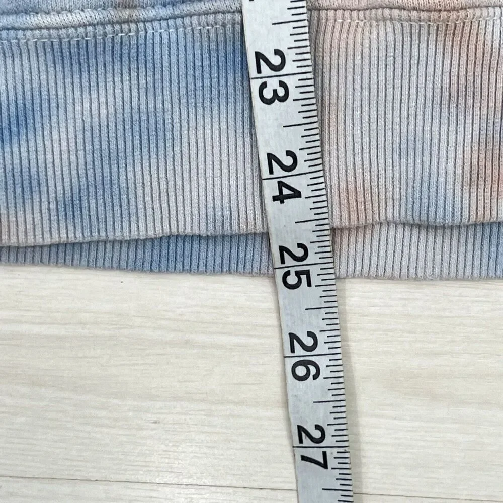 True Religion Hoodie Mens Small Tie Dye Blue Logo Spell Out Sleeves Pockets